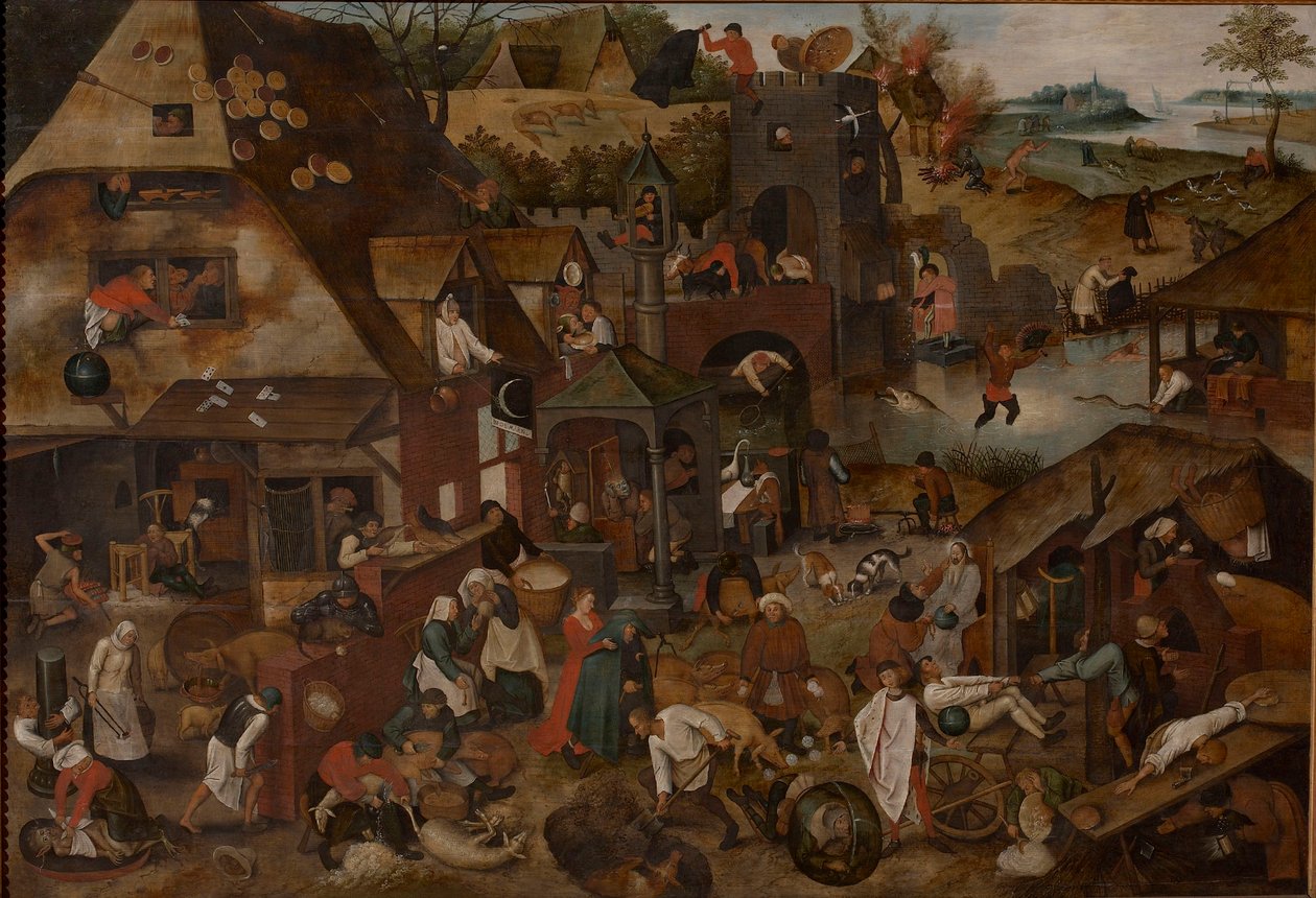Przysłowia flamandzkie, 1607. autorstwa Pieter Brueghel the Younger
