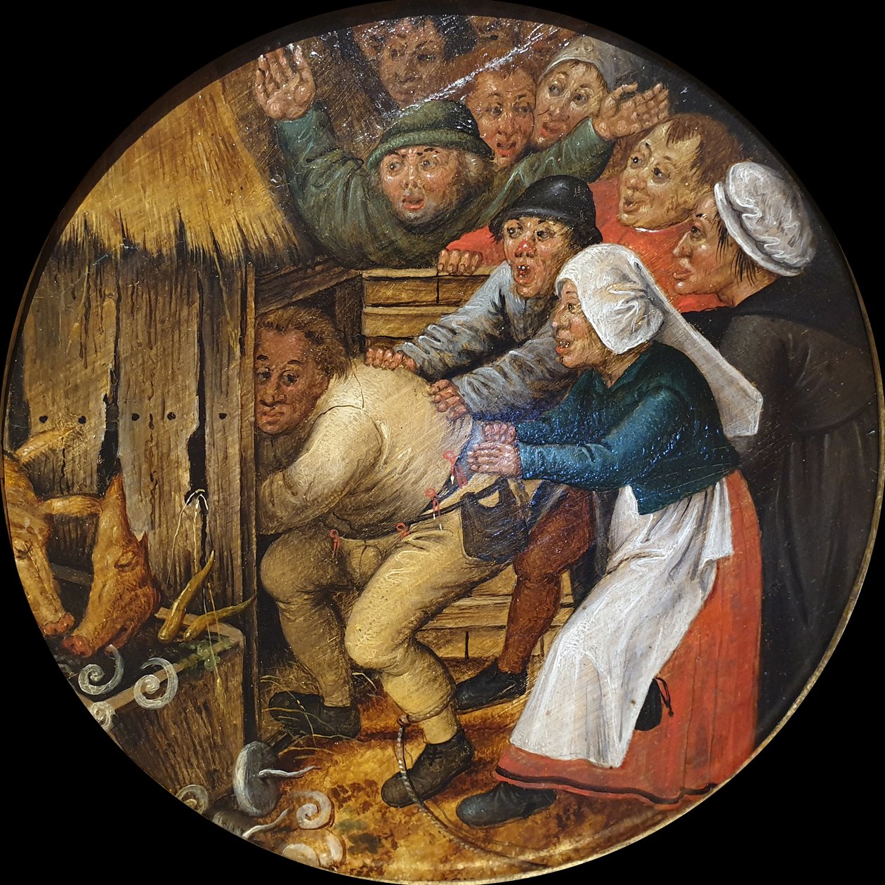 Pijak wepchnięty do chlewika autorstwa Pieter Brueghel the Younger