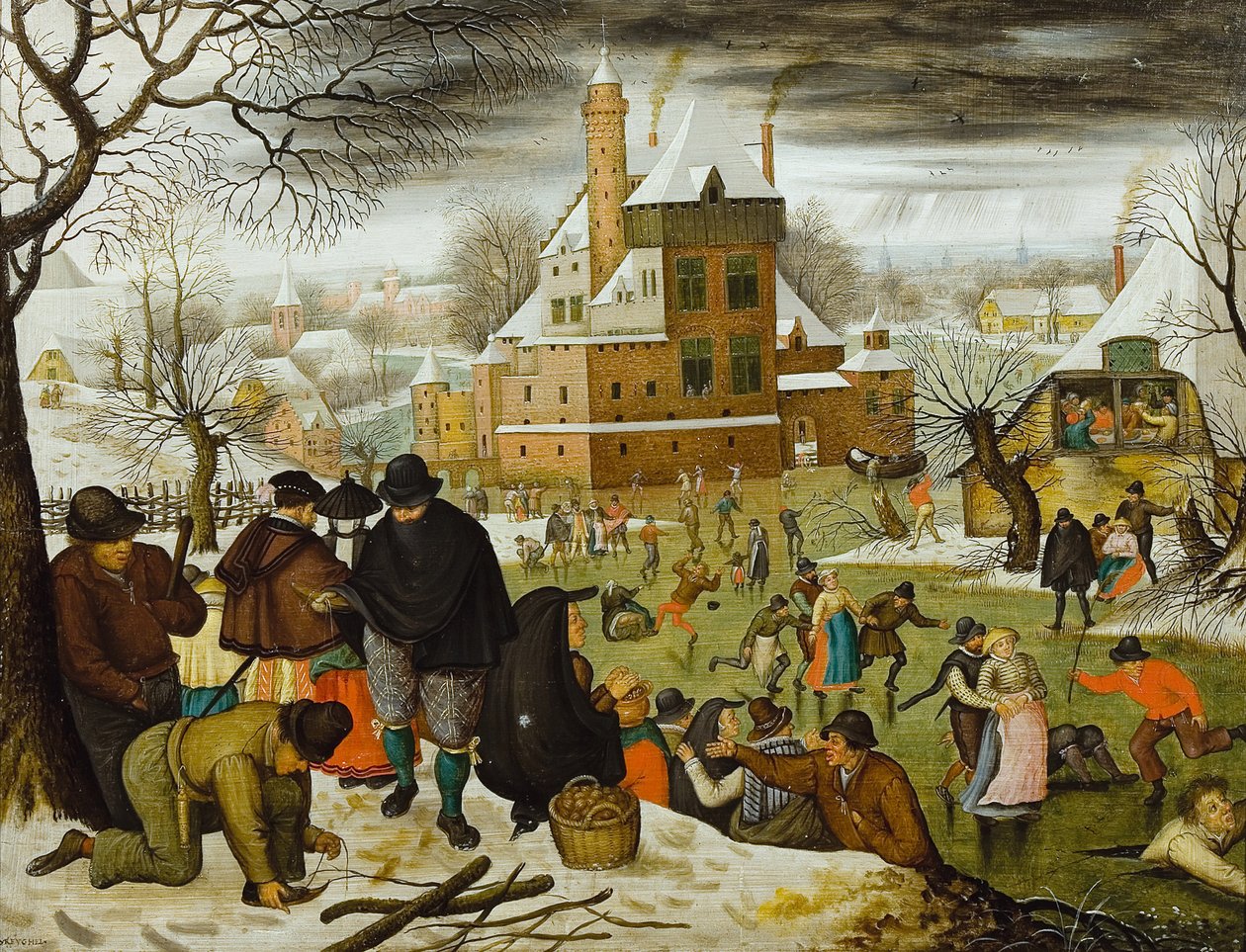 Cztery pory roku: zima, druga połowa XVI wieku.. autorstwa Pieter Brueghel the Younger