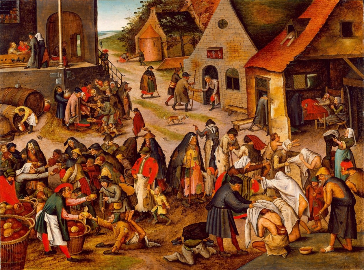 Siedem uczynków miłosierdzia w latach 1616-1638 autorstwa Pieter Brueghel the Younger