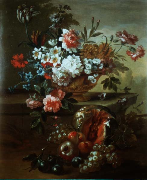 Martwa natura z kwiatami w urnie z owocami (para 81023) autorstwa Pieter Casteels