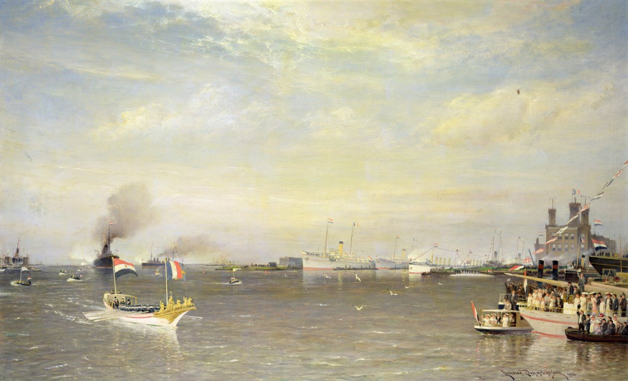 Lądowanie prezydenta Armanda Fallieresa w Amsterdamie autorstwa Pieter Christiaan Cornelis Dommelshuizen