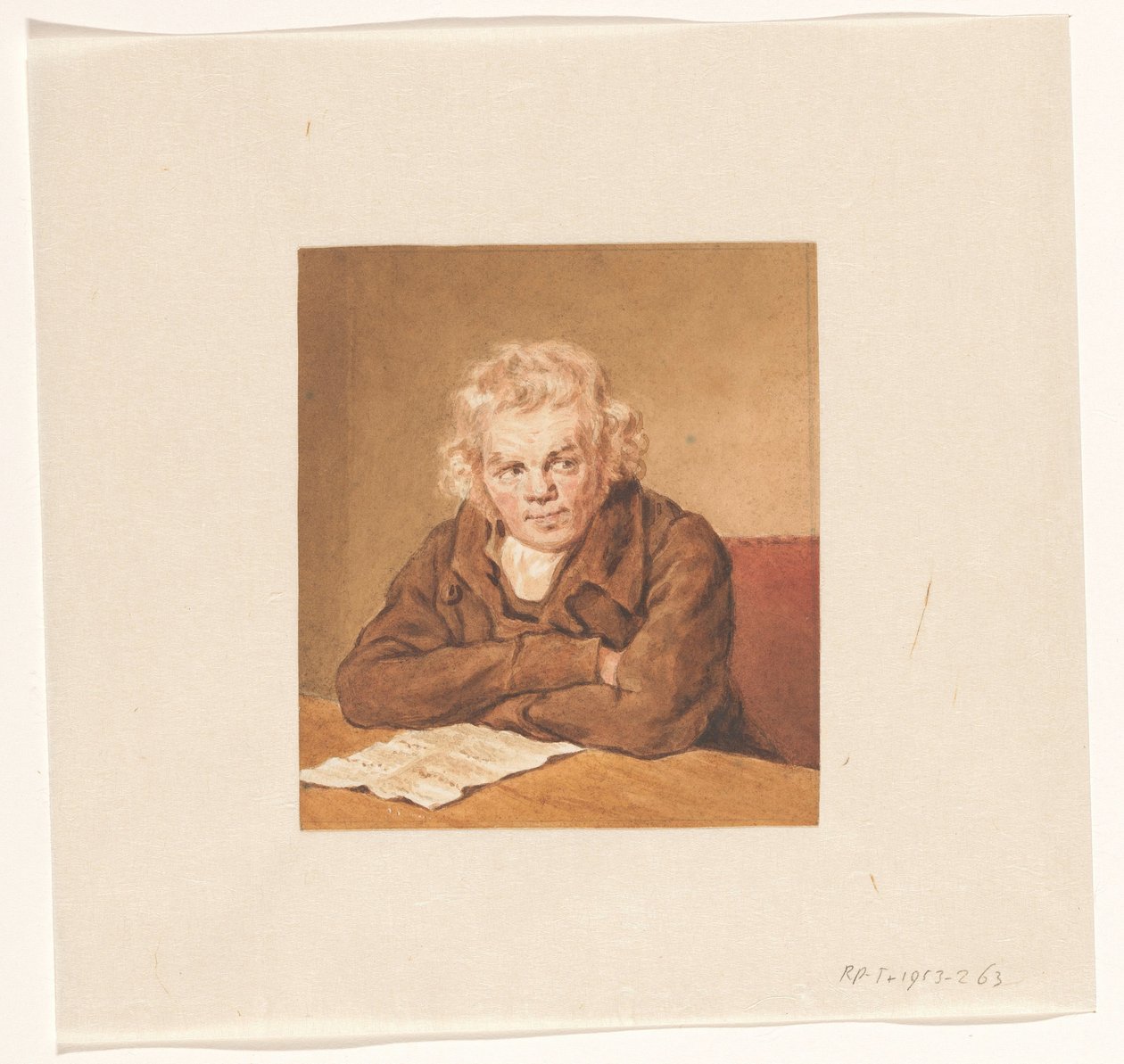 Portret Lourensa van Schaicka, siedzącego i czytającego przy stole autorstwa Pieter Christoffel Wonder