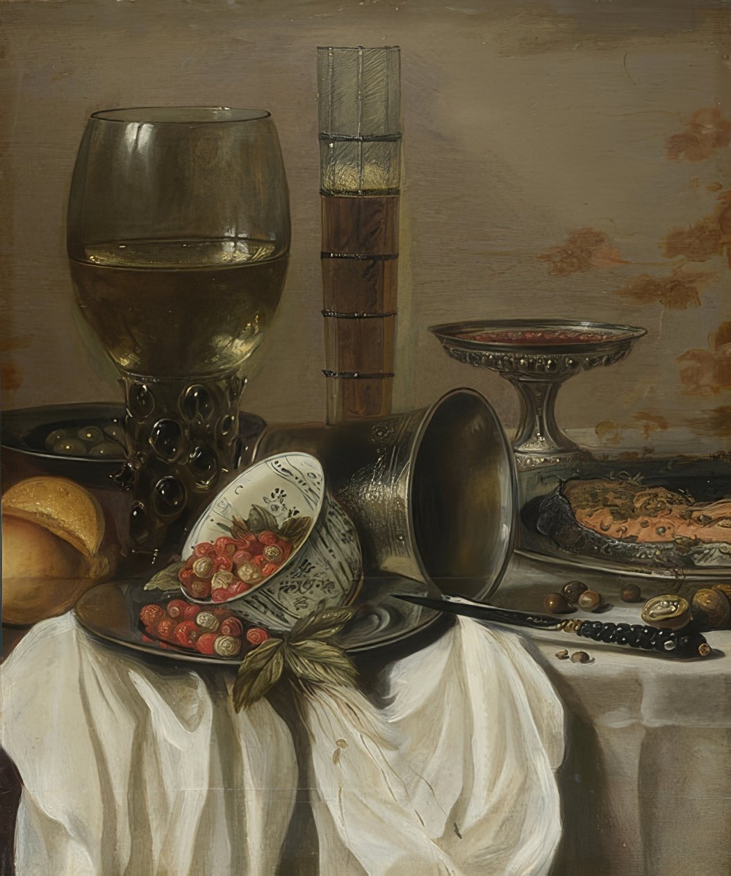 Martwa natura z naczyniami do picia. 1649 autorstwa Pieter Claesz
