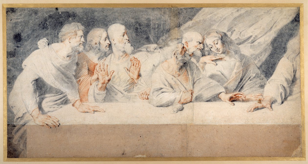 Ostatnia Wieczerza Leonarda da Vinci (czerwone i czarne kredki na papierze) autorstwa Pieter Claesz Soutman