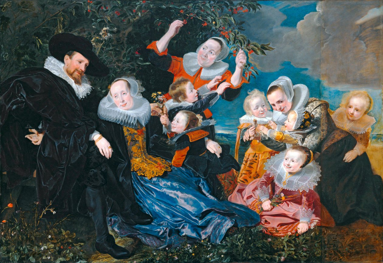 Paulus van Beresteyn i jego żona Catarina Both van der Eem wraz z sześciorgiem dzieci i dwoma służącymi ... autorstwa Pieter Claesz Soutman