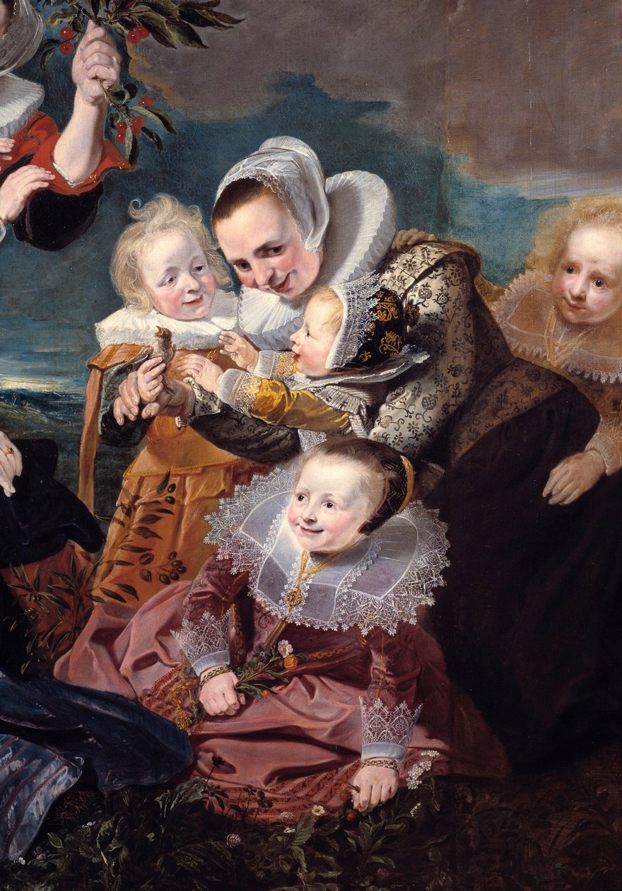 Portret Paulusa Van Beresteyna (1588-1636) z żoną, sześciorgiem dzieci i dwiema pokojówkami Detal. Obraz Pietera Soutmana (1590-1657) 1630 Nd. 1,67x2,41 m² autorstwa Pieter Claesz Soutman