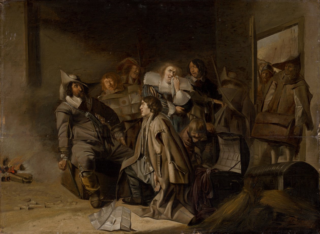 Przesłuchanie więźnia, ok. 1630. autorstwa Pieter Codde