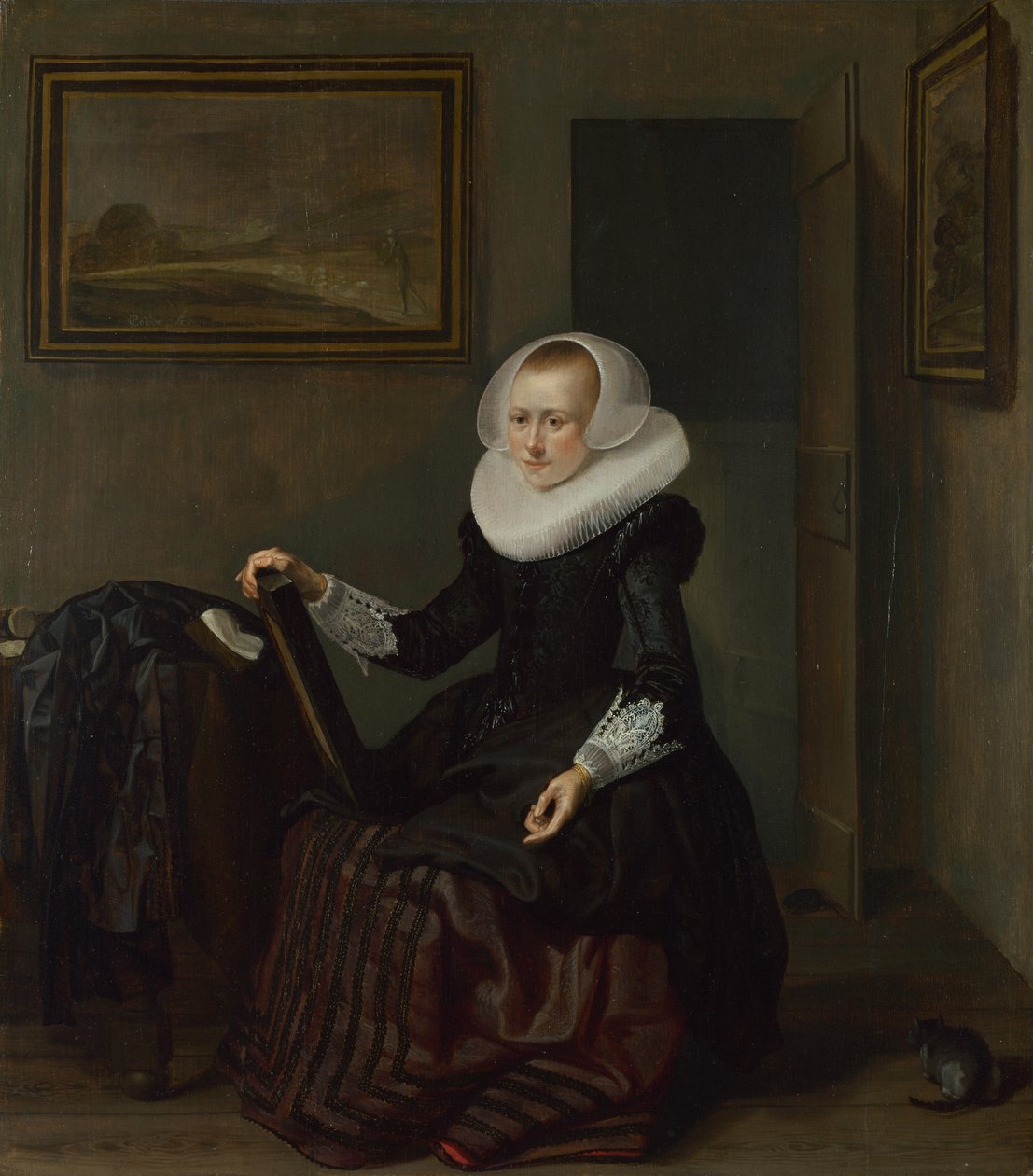 Kobieta trzymająca lustro, 1625 autorstwa Pieter Codde