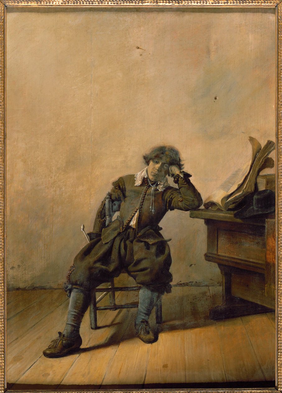 Pierwsza fajka (olej na drewnie) autorstwa Pieter Codde
