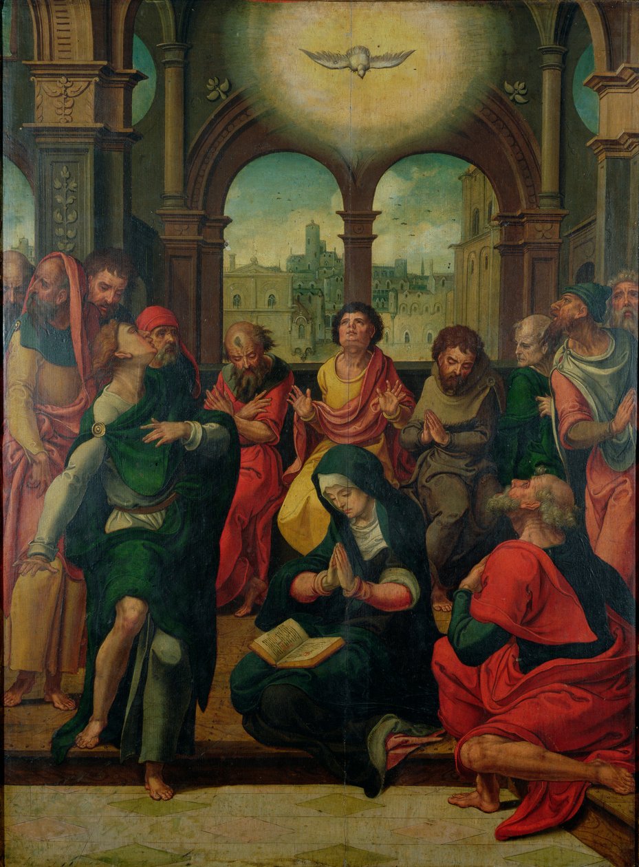Zstąpienie Ducha Świętego autorstwa Pieter Coecke van Aelst