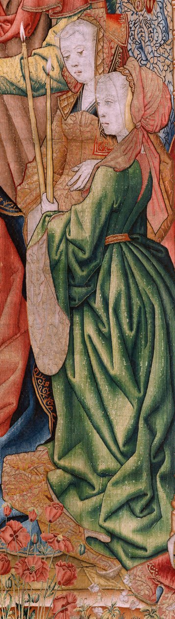 Flamandzki gobelin. Odcinki serialu z życia Dziewicy; Prezentacja w świątyni (Presentación en el Templo). Drugi gobelin w serii. Modele przypisane Janowi van Roome (lub van Brussel). Manufaktura Pieter van Aelst, Bruksela. ok. 1502-1504. autorstwa Pieter Coecke van Aelst