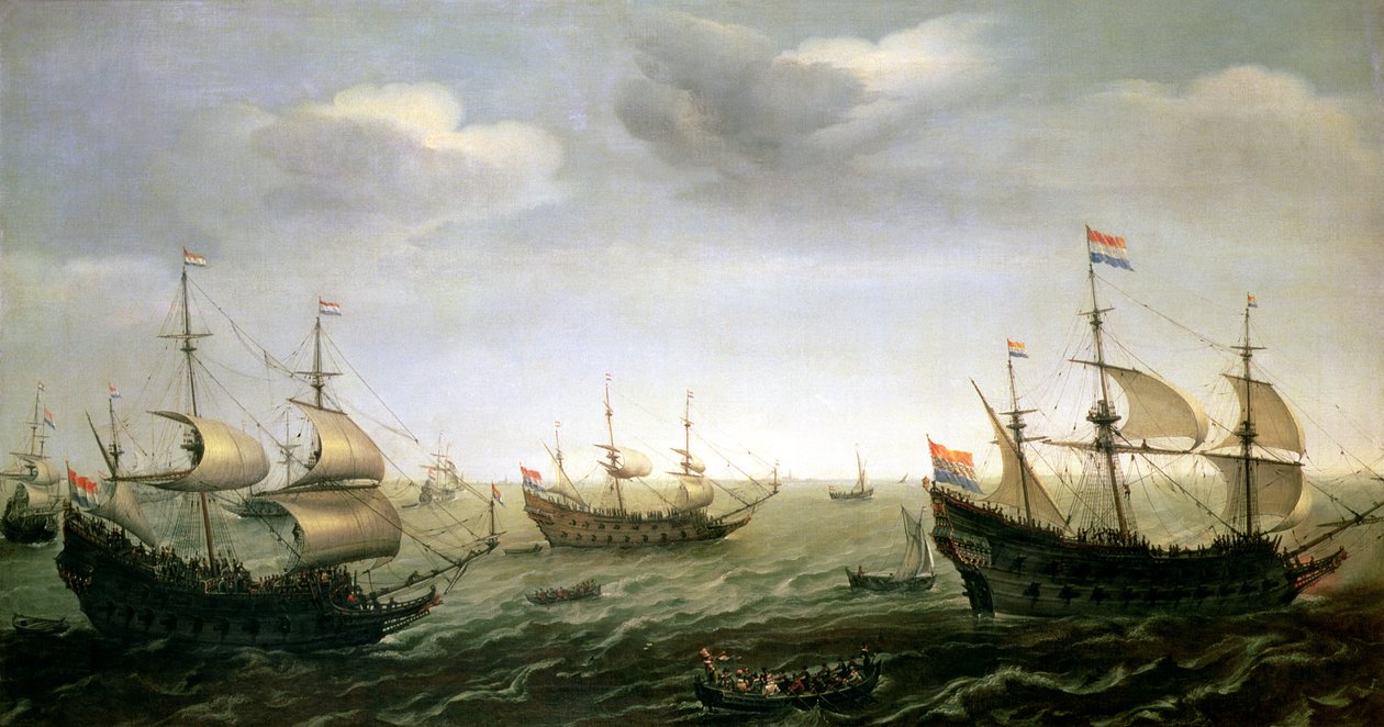 Flota Houtmanów autorstwa Pieter Cornelisz. Verbeeck