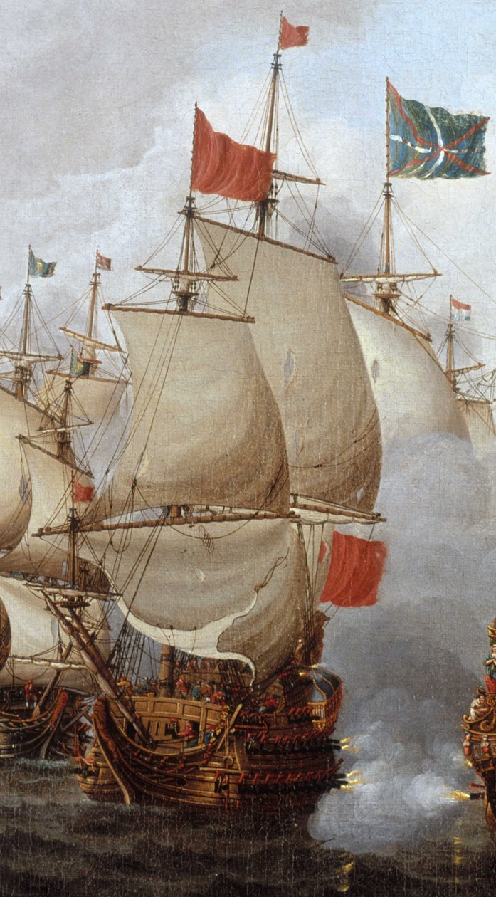 HMS Royal Oak (1664) - Czterodniowa walka, 1-4 czerwca 1666 r. RMG BHC0285 (przycięte) autorstwa Pieter Cornelisz van Soest