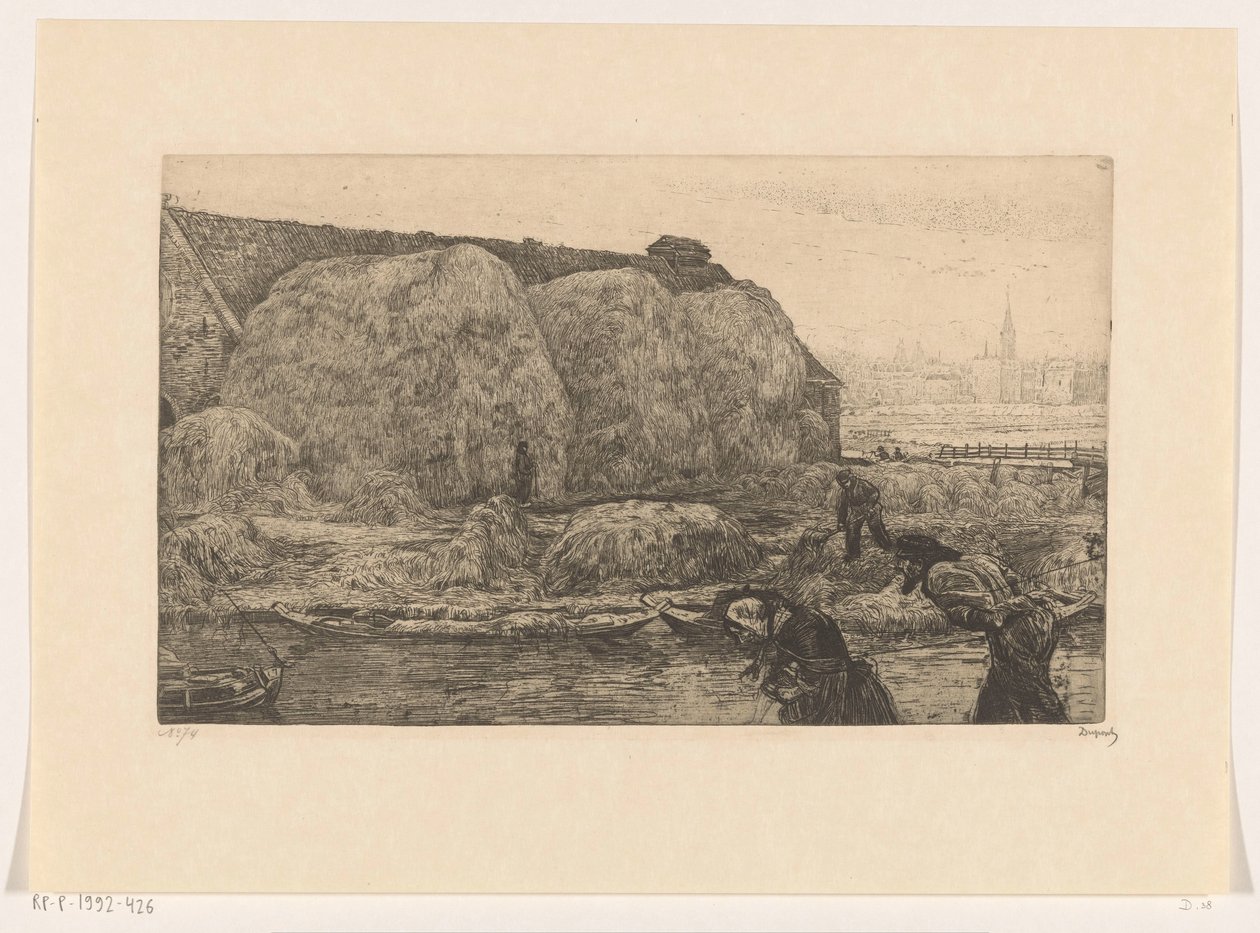 Farma z odłamkami siana na Jaagpad w Amsterdamie autorstwa Pieter Dupont (signed by artist)