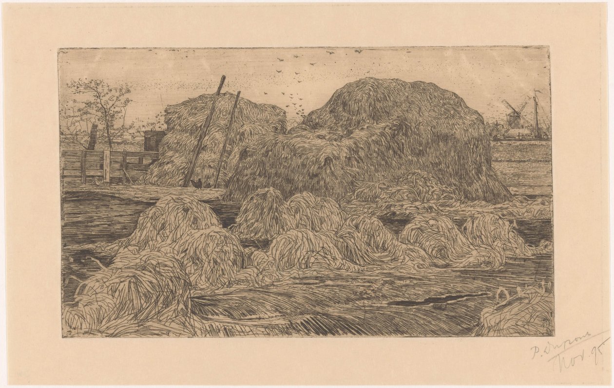 Stogi siana na polu autorstwa Pieter Dupont (signed by artist)