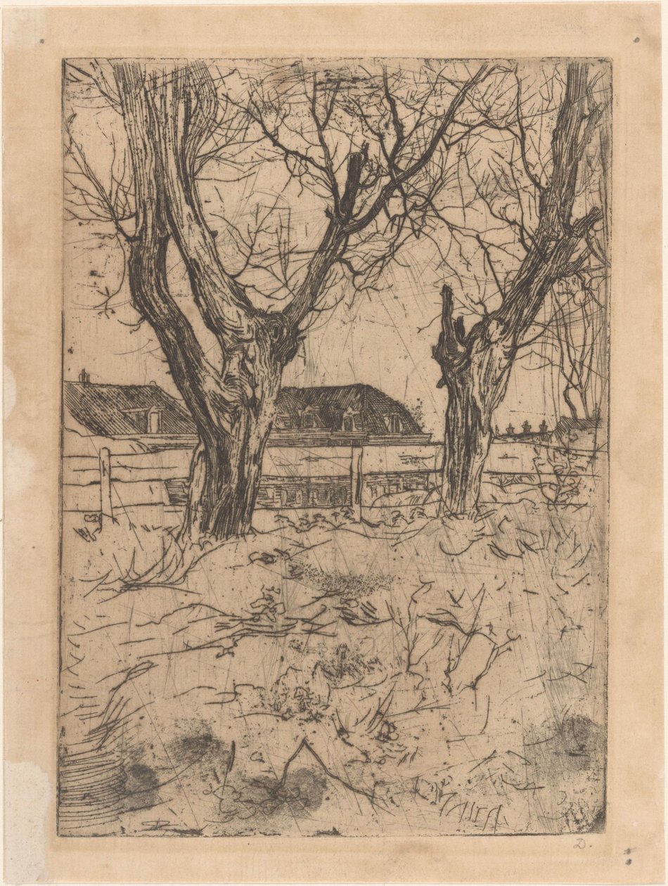 Dwie wierzby głuchy na ogrodzenie autorstwa Pieter Dupont (signed by artist)