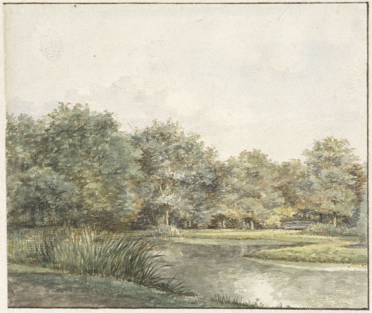 Krajobraz z drzewami na wodzie autorstwa Pieter Ernst Hendrik Praetorius