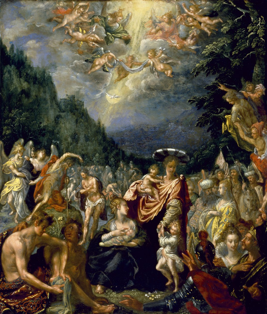Chrzest Chrystusa, ok. 1590 (olej na miedzi) autorstwa Pieter Fransz. Isaacsz.