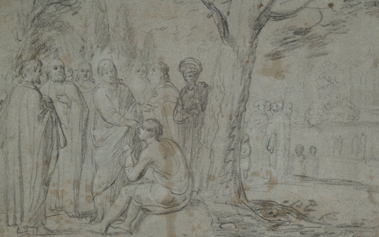 Chrystus uzdrawiający ślepca (recto); Wenus i Kupidyn (verso) autorstwa Pieter Fransz. de Grebber