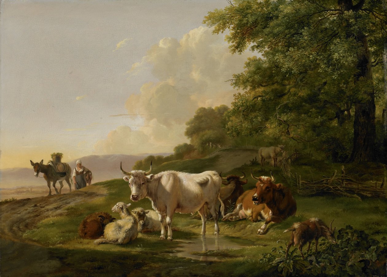 Krajobraz z bydłem autorstwa Pieter Gerardus van Os