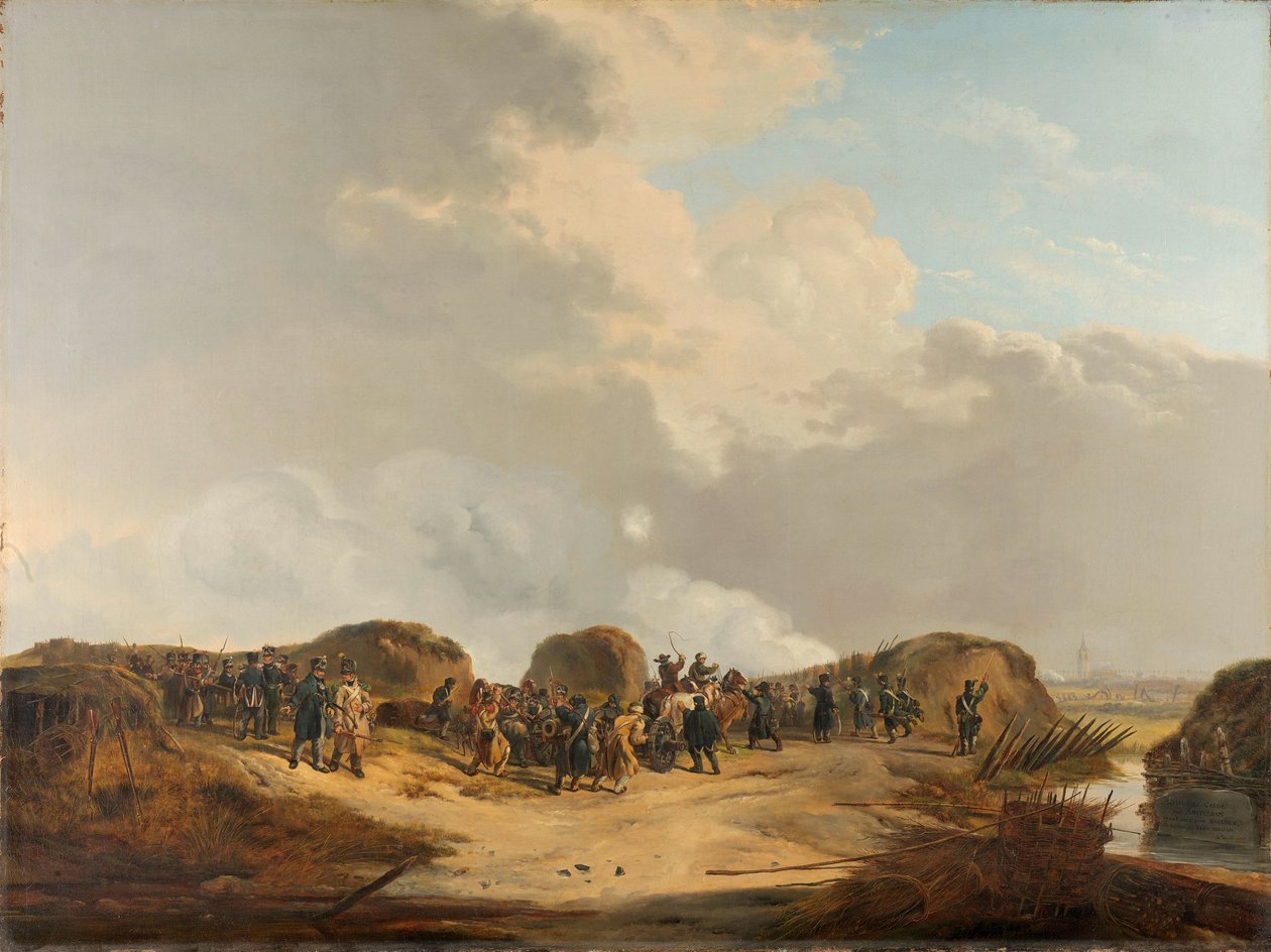 Demilune zbudowany podczas oblężenia Naarden, kwiecień 1814 r autorstwa Pieter Gerardus van Os