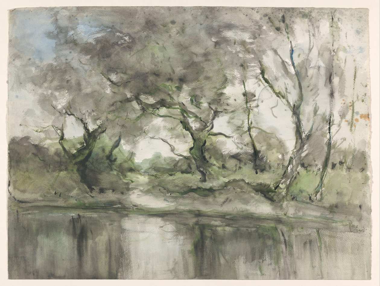 Drzewa na nabrzeżu autorstwa Pieter H.J.J. Ras (signed by artist)