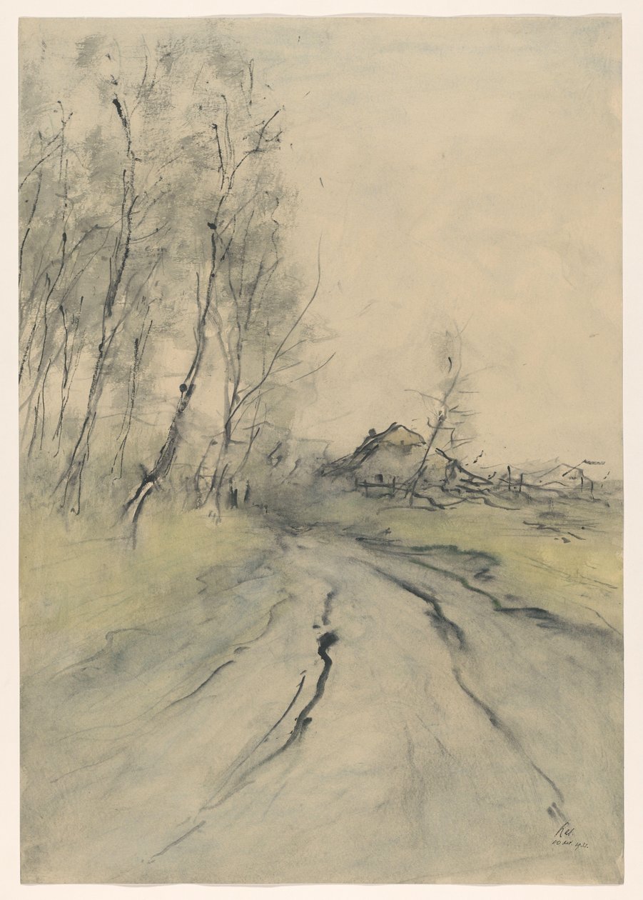 droga lądowa autorstwa Pieter H.J.J. Ras (signed by artist)