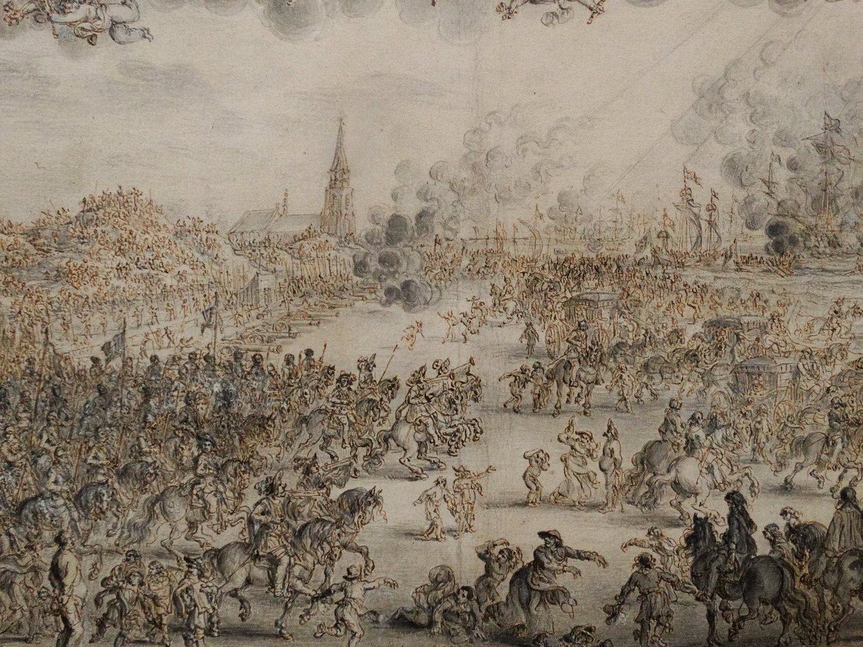 Wyjazd Karola II z Scheveningen autorstwa Pieter Hendricksz Schut