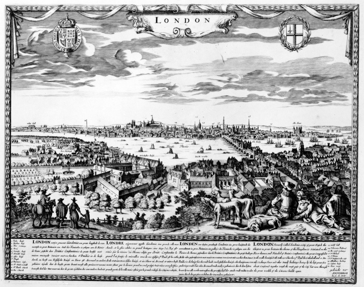 Widok na Londyn, ok.1700 autorstwa Pieter Hendricksz Schut