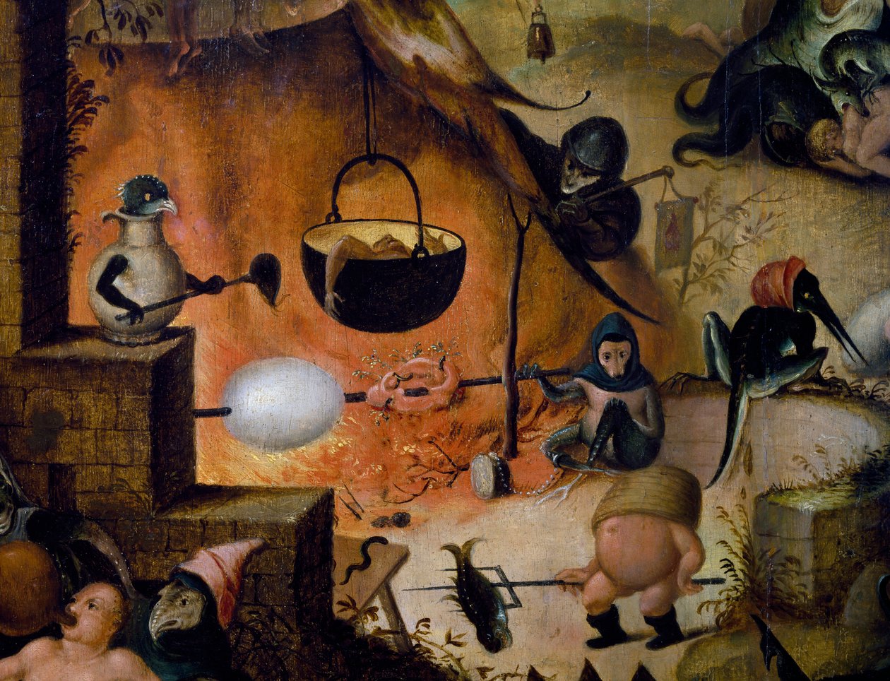 Piekło, fragment Sądu Ostatecznego, ok. 1554, obraz Pietera Huysa (ok. 1520-ok. 1584), olej na desce autorstwa Pieter Huys