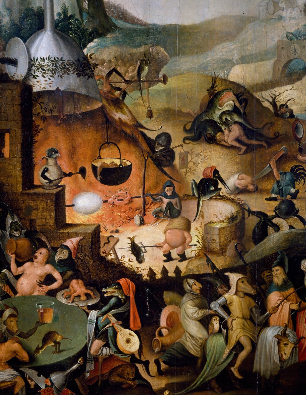 Piekło, fragment Sądu Ostatecznego, ok. 1554, obraz Pietera Huysa (ok. 1520-ok. 1584), olej na desce autorstwa Pieter Huys