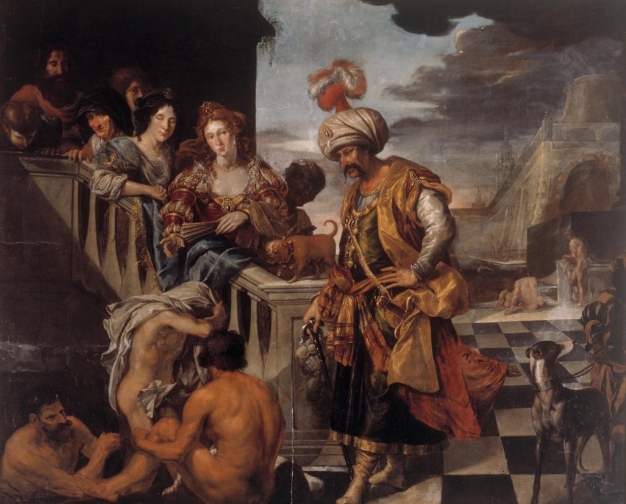 Kąpiel w orientalnym porcie autorstwa Pieter Isaacsz