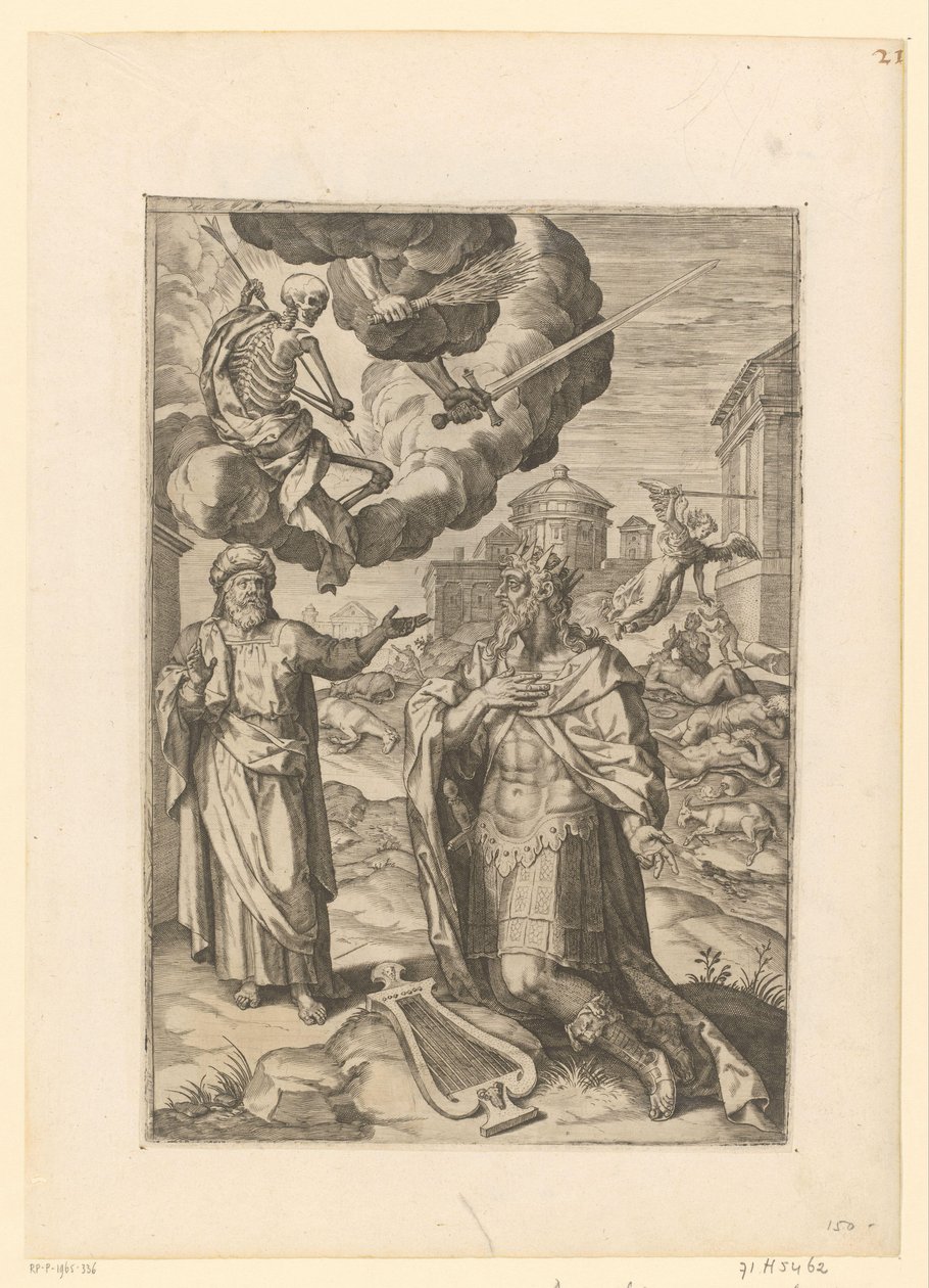 Dawid i Salomon modlą się o koniec kary Izraela autorstwa Pieter Jalhea Furnius (possibly)
