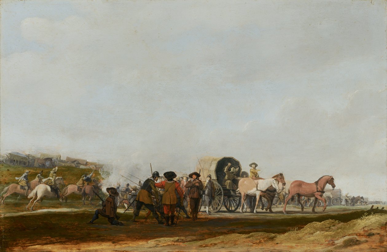 Zasadzka na konwój wojskowy, 1631 autorstwa Pieter Jansz Post