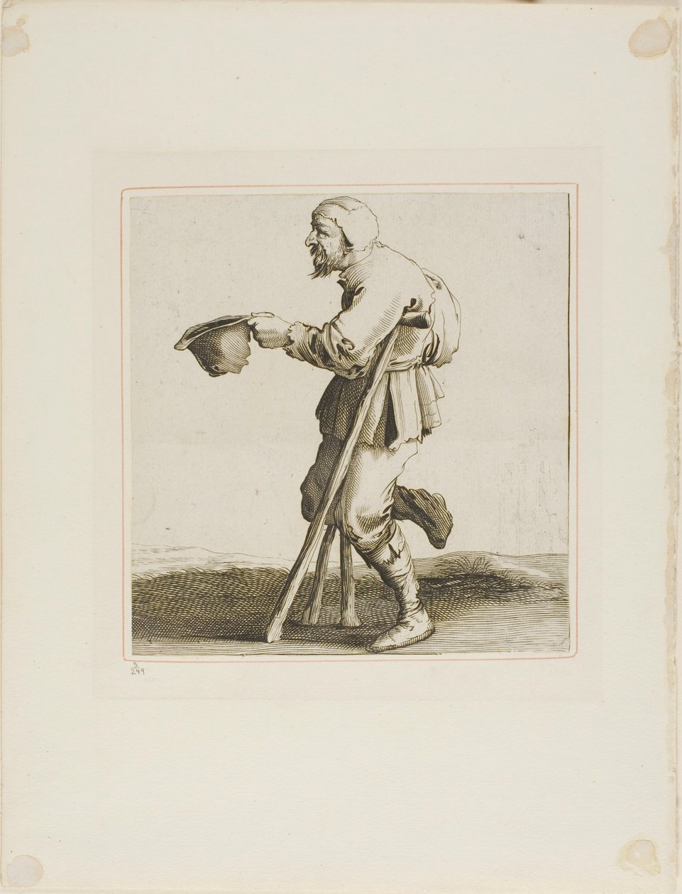 Lame Beggar Asking for Alms, od T is al verwart-gaern (To już jest mylące) autorstwa Pieter Jansz. Quast