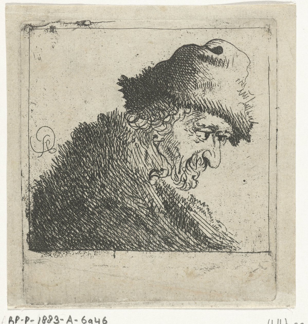 Portret starca w futrzanym kapeluszu autorstwa Pieter Jansz Quast