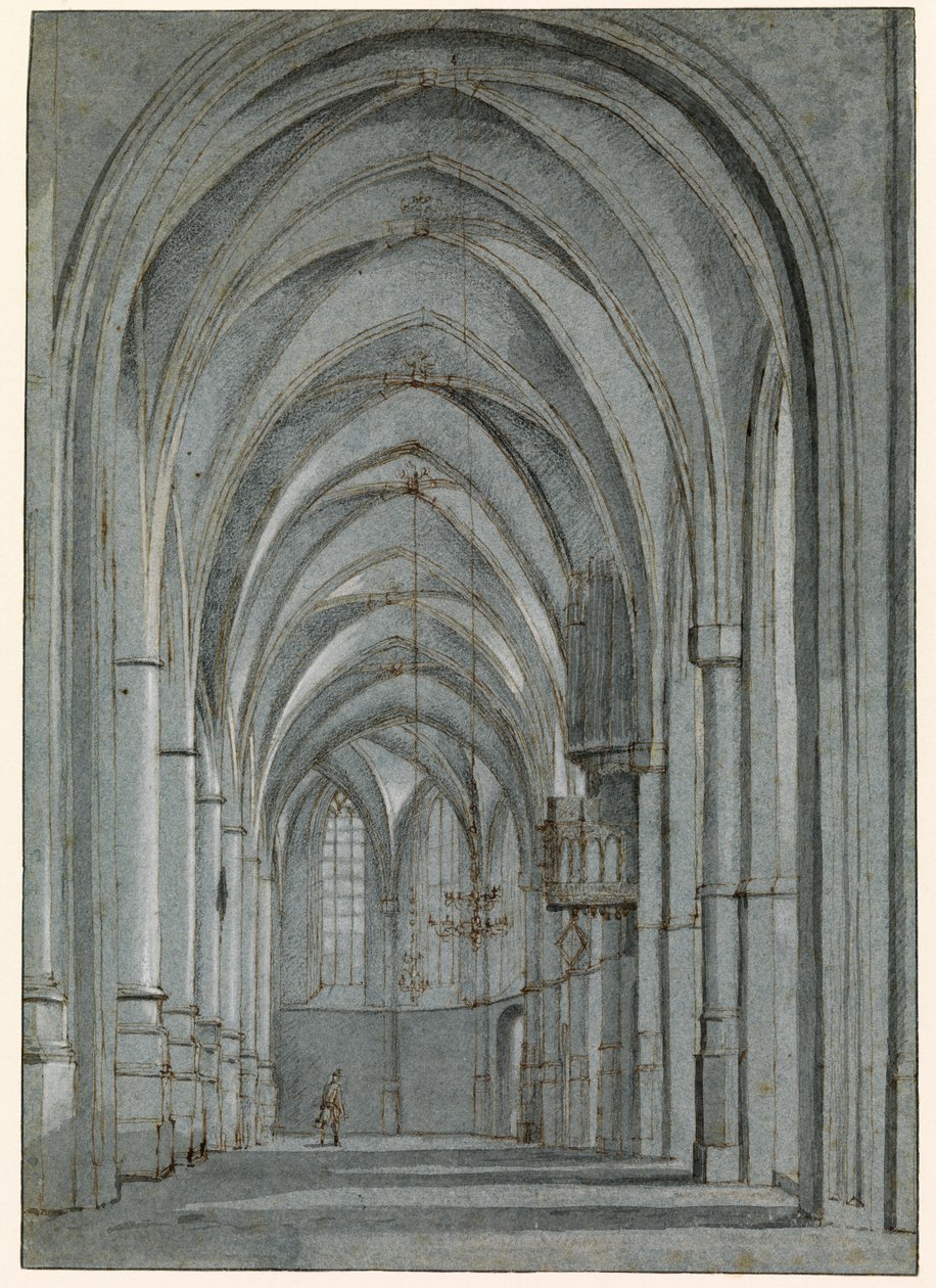 Południowy obejście Sint Bavokerk, Haarlem autorstwa Pieter Jansz Saenredam