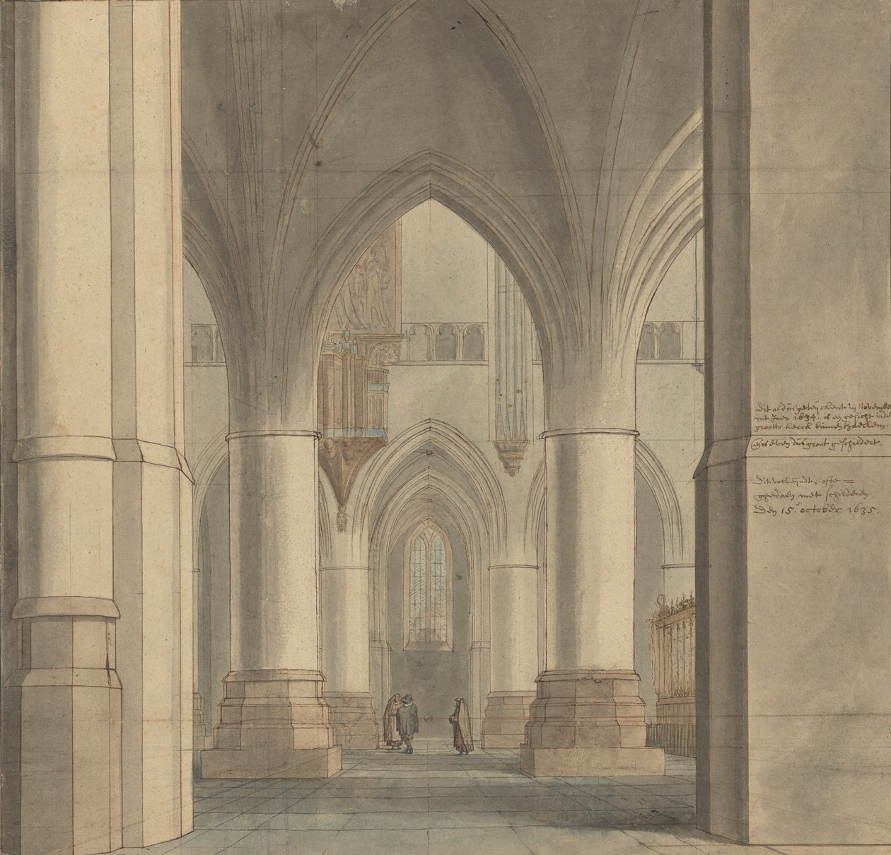 Chór i północne ambulatorium kościoła św. Bawona w Haarlem autorstwa Pieter Jansz. Saenredam