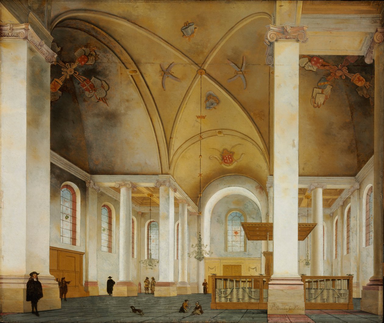 Nowy kościół w Haarlem - Peinture de Pieter Saenredam (1597-1665) - 1653 - Olej na drewnie - 86x103 - Muzeum Szepmuveszeti, Budapeszt autorstwa Pieter Jansz Saenredam