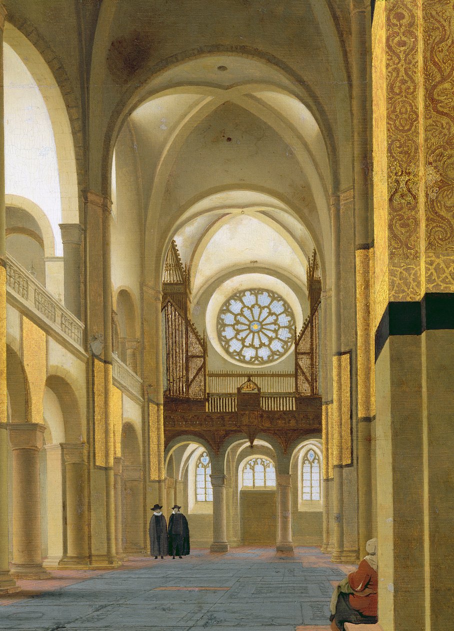 Wnętrze Marienkirche w Utrechcie, 1638 (detal z 150808) autorstwa Pieter Janszoon Saenredam