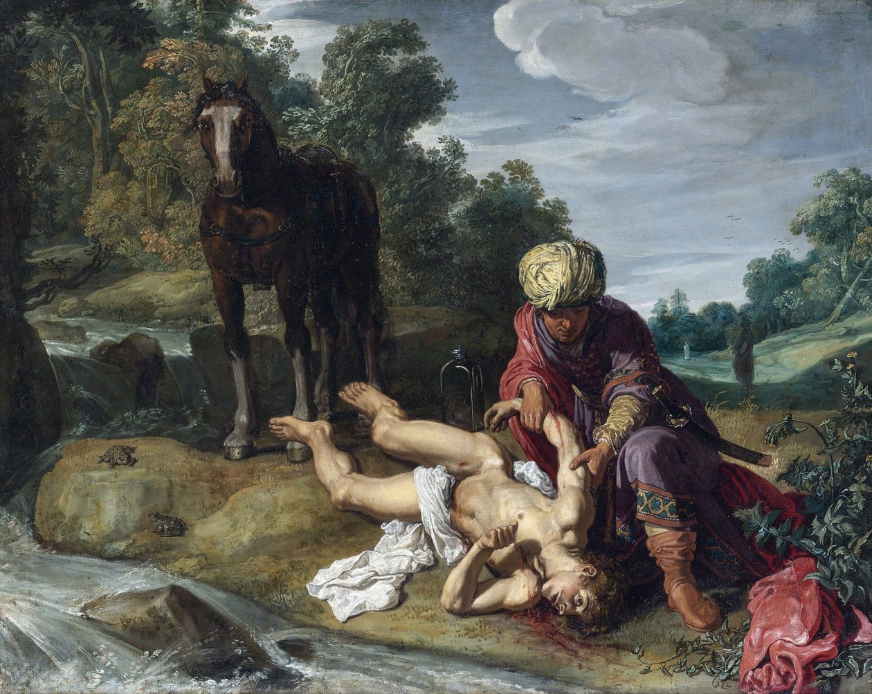 Bon Samaritain - Dobry Samarytanin - Peinture de Pieter Pietersz Lastman (1583-1633), c. 1612 - Olej na płótnie autorstwa Pieter Lastman