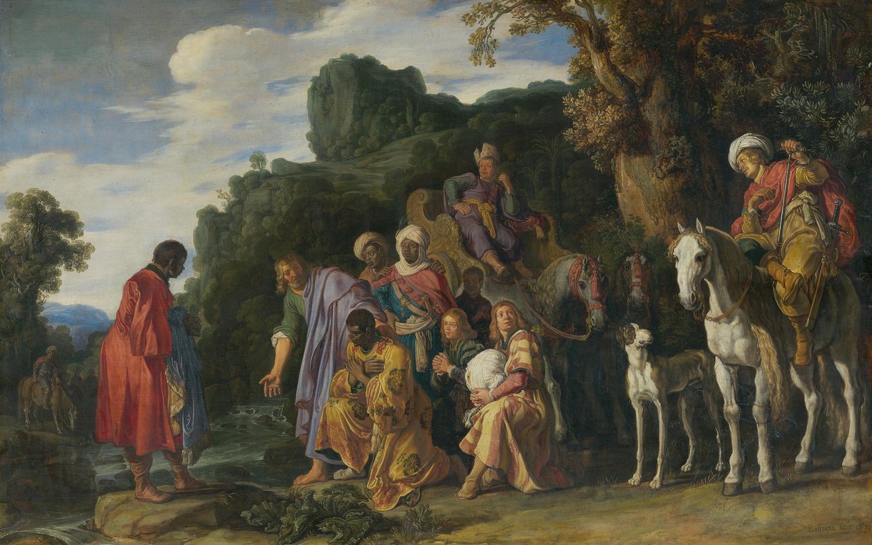 Chrzest etiopskiego dworzanina autorstwa Pieter Lastman