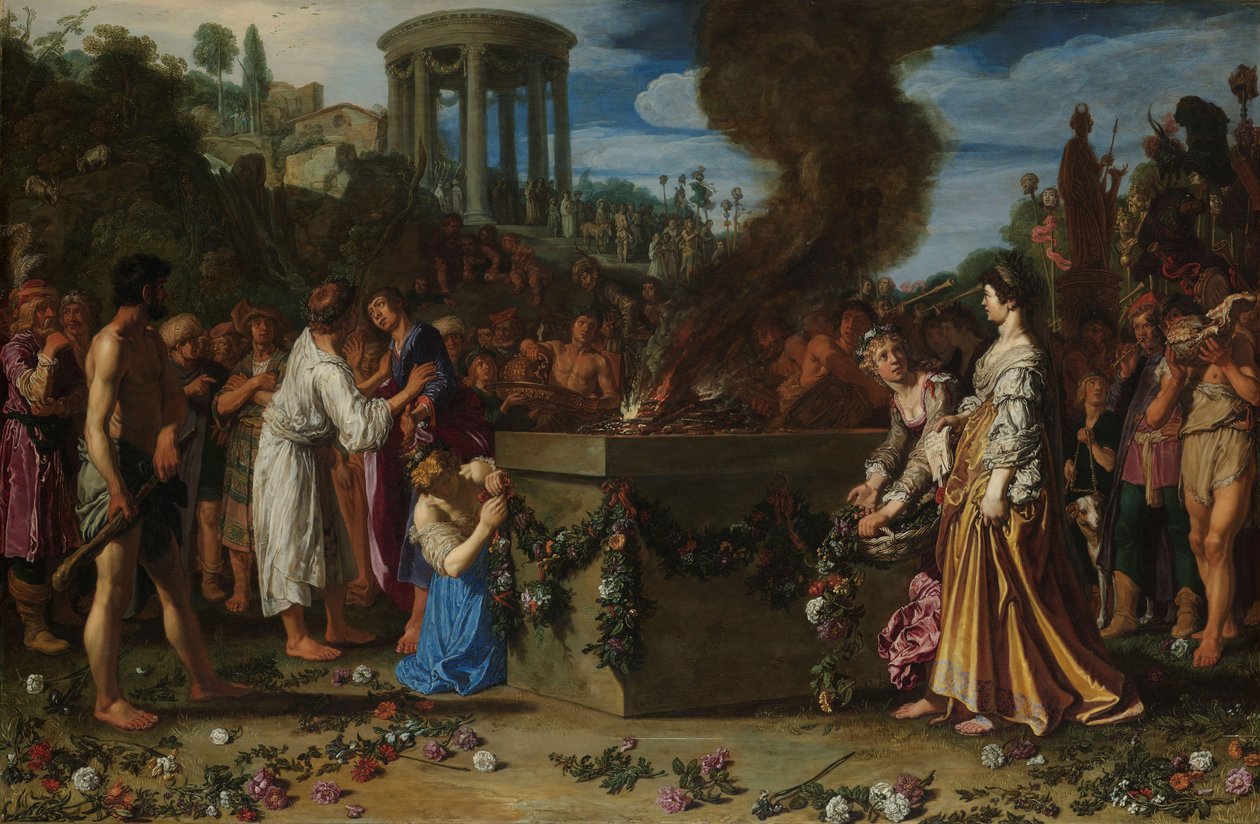 Orestes i Pylades kłócą się przy ołtarzu Orestes i Pylades kłócą się przy Ołtarzu (Eurypides, Ifigenia w Taurydzie) autorstwa Pieter Lastman