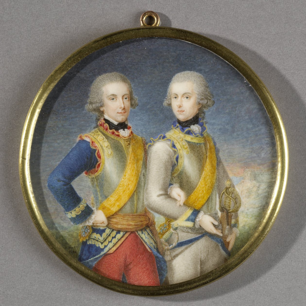 Willem Frederik (1772-1843), książę Orange-Nassau, ze swoim młodszym bratem Willemem Georgem Frederikiem (1774-99) autorstwa Pieter Lesage