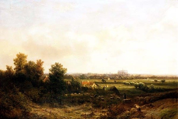 Pasterz i jego stado w pobliżu Haarlemu autorstwa Pieter Lodewijk Francisco