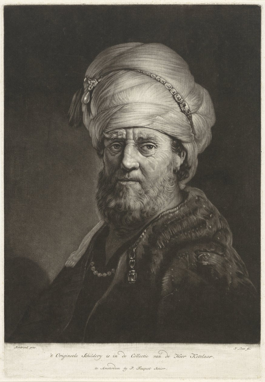 Popiersie portretowe mężczyzny w turbanie autorstwa Pieter Louw