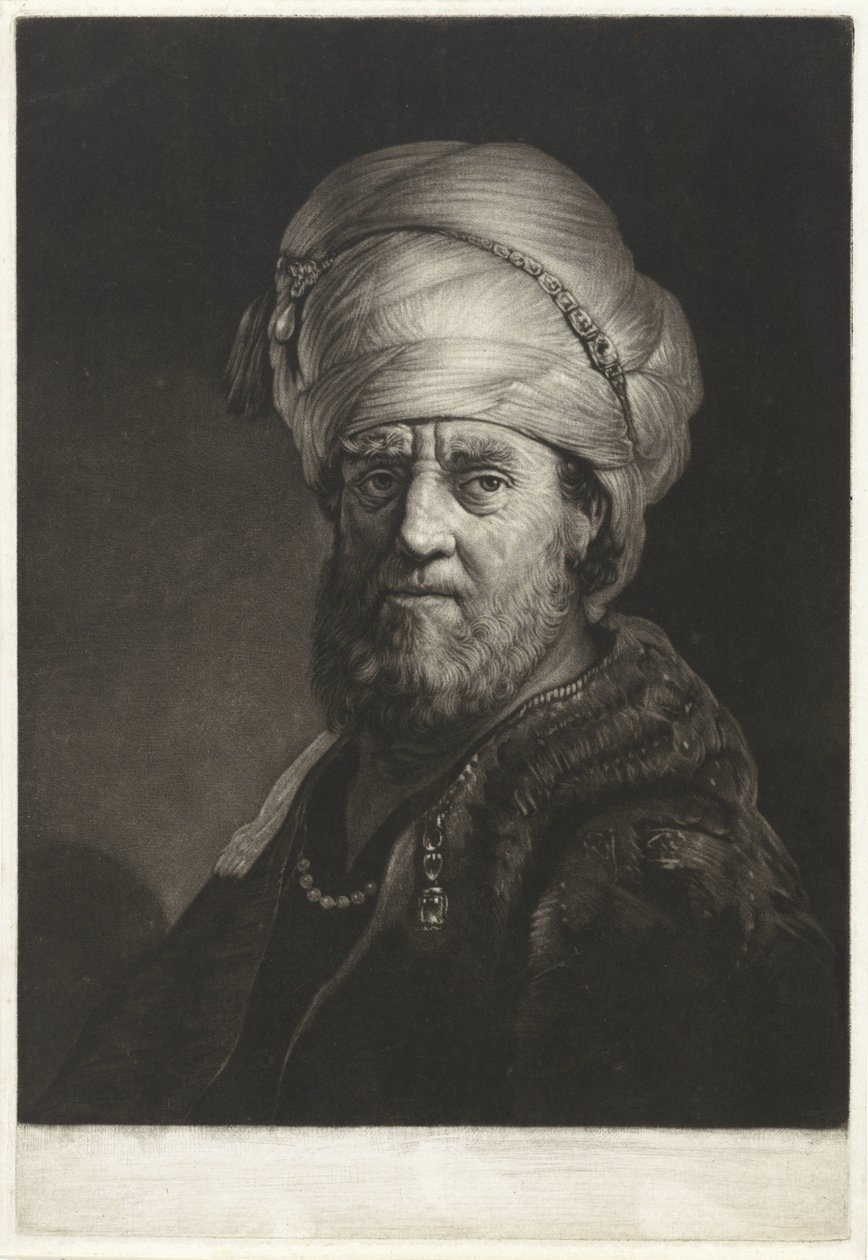Popiersie portretowe mężczyzny w turbanie autorstwa Pieter Louw