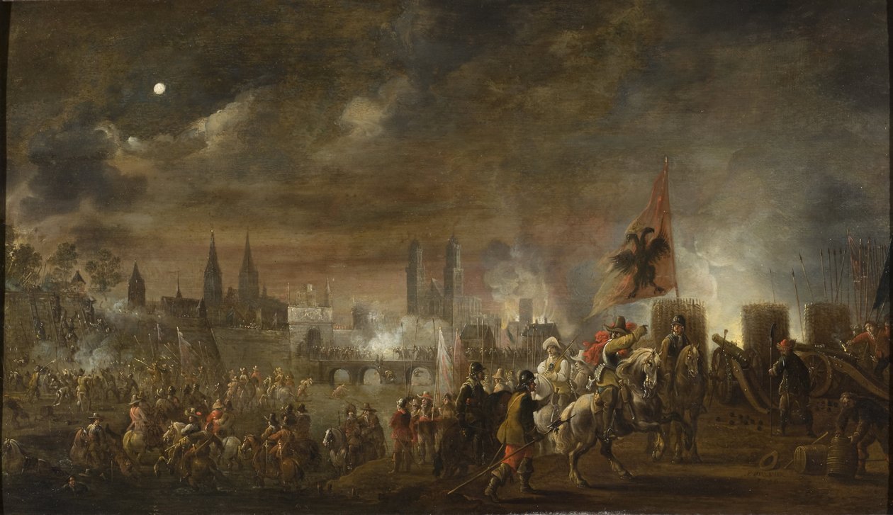 Grabież Magdeburga (wojna trzydziestoletnia) - Oblężenie Magdeburga autorstwa Pieter Meulener
