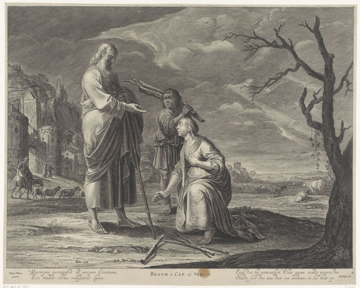 Eliasz i wdowa z Sarepaty Historia Eliasza (tytuł serii) Biblia Królewska (tytuł serii) autorstwa Pieter Nolpe
